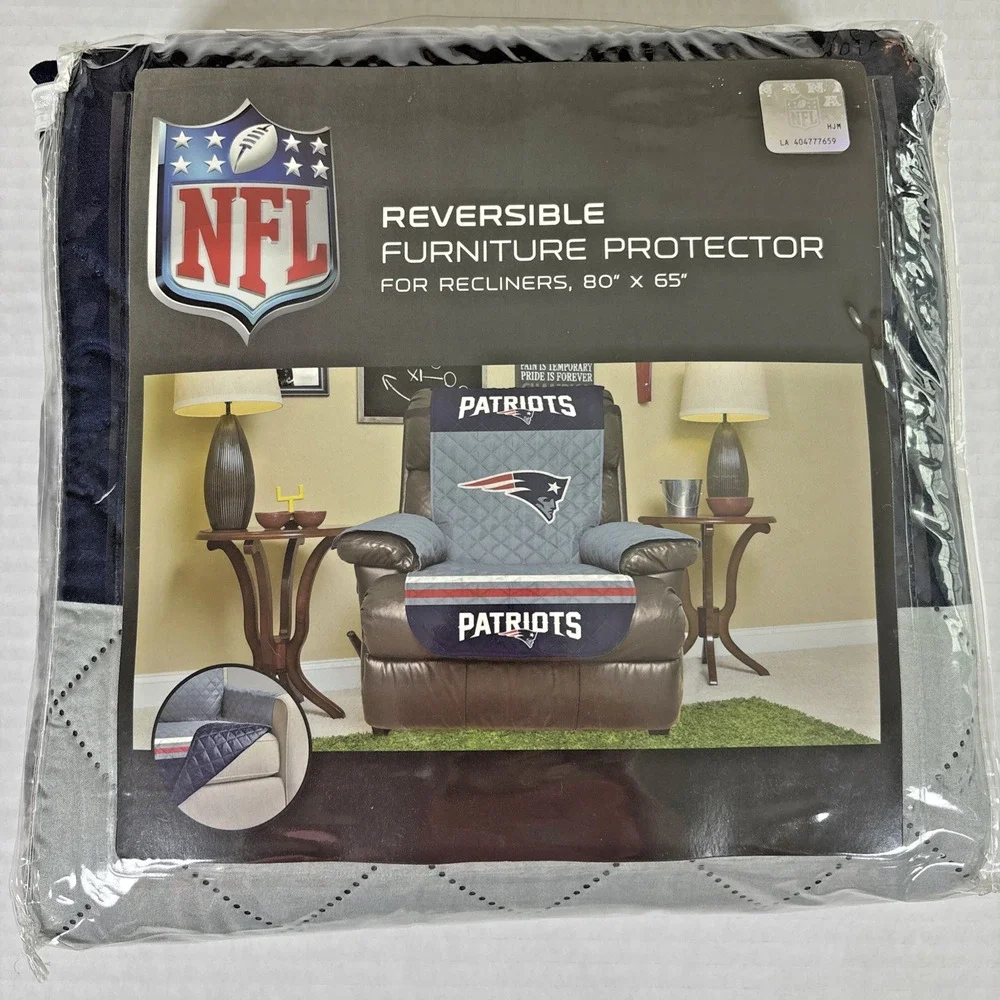 New England Patriots Recliner Reversible Furniture Protector Cover 65